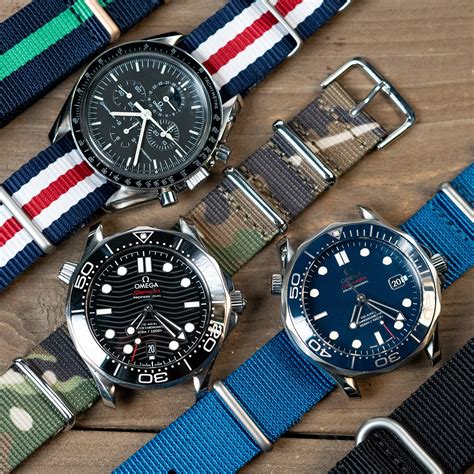 omega seamaster blue nato strap|omega nato strap 20mm.